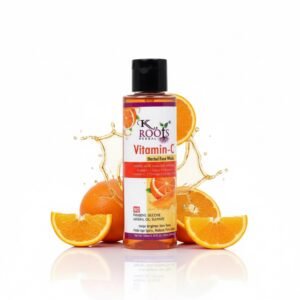 Vitamin C Face Wash for Glowing Skin, Skin Brightening & Dark Spot Removal, Herbal Face Cleanser with Orange & Mulberry Extract, Paraben Free Daily Face Wash for Men & Women (100ml)