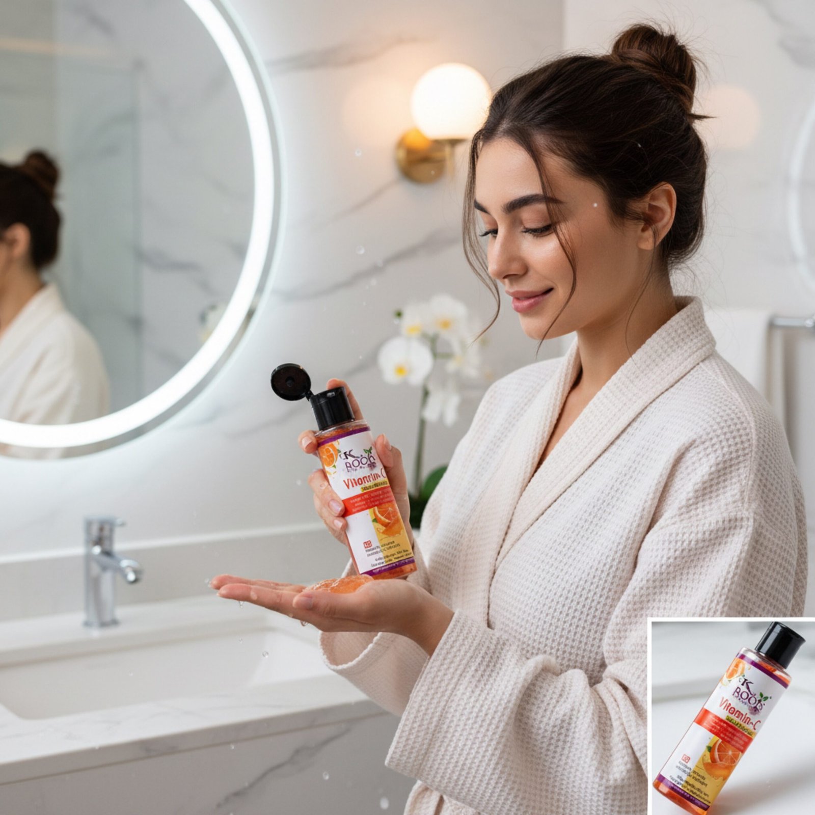 Vitamin C Face Wash for Glowing Skin, Skin Brightening & Dark Spot Removal, Herbal Face Cleanser with Orange & Mulberry Extract, Paraben Free Daily Face Wash for Men & Women (100ml) - Image 7