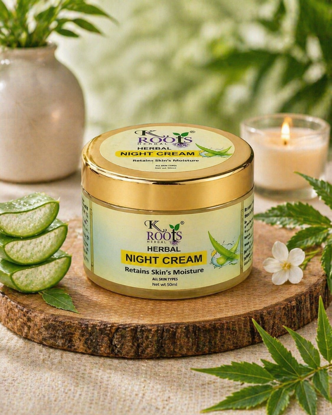 Kroots Night Cream – Moisturizing & Skin Nourishing Cream for All Skin Types (50 ml)