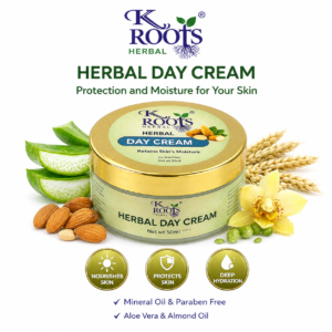 K Roots Herbal Day Cream | Hydrating Face Cream with Aloe Vera & Almond Oil | For Soft & Healthy Skin | 50ml