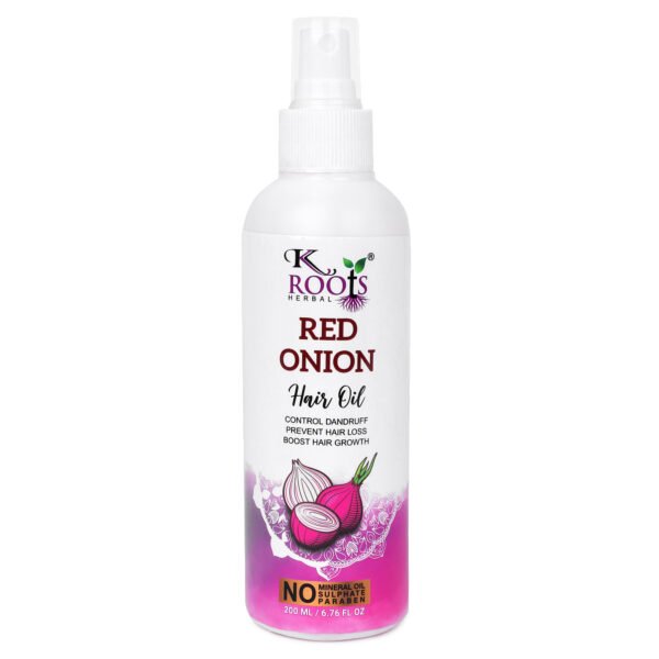 K Roots Herbal Red Onion Hair Oil with Natural Onion Extract | Hair Strengthening Oil | 200ml