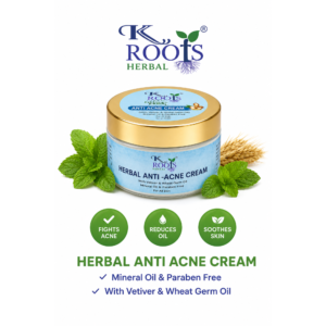 K Roots Herbal Anti Acne Cream | Oil Control & Skin Soothing Formula | 50ml